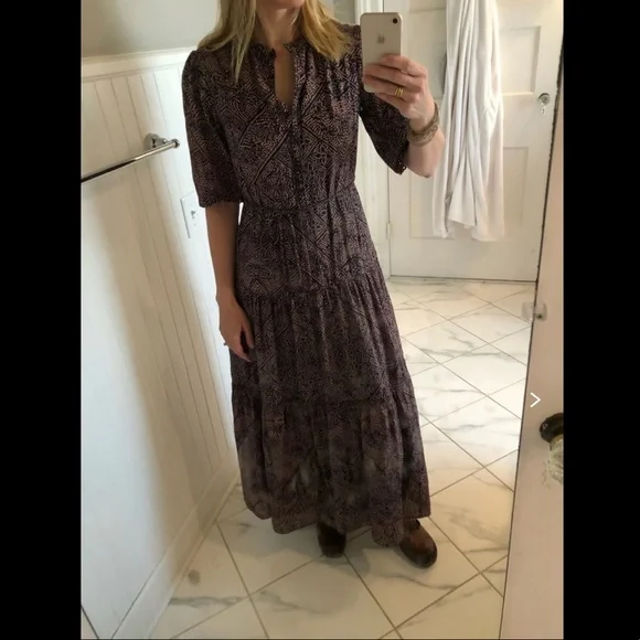 APIECE APART Alta Maxi Dress in Multi Bandhani Dot - Picture 7 of 7